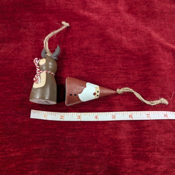 Rudolph Santa Wooden Ornament Set - Picture 4 of 6